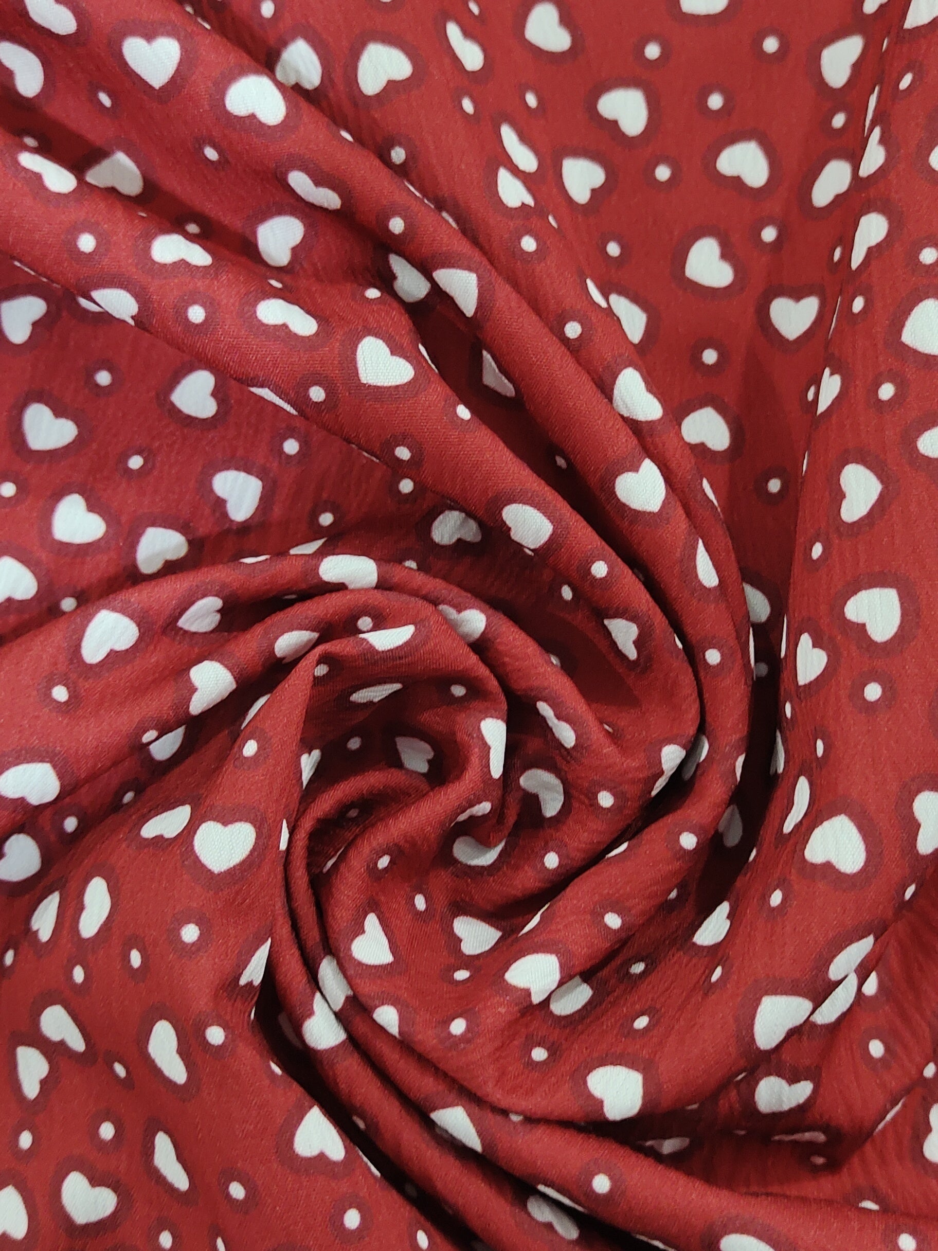 Polka Dot & Heart Print Dress, Casual V Neck Short Sleeve Dress