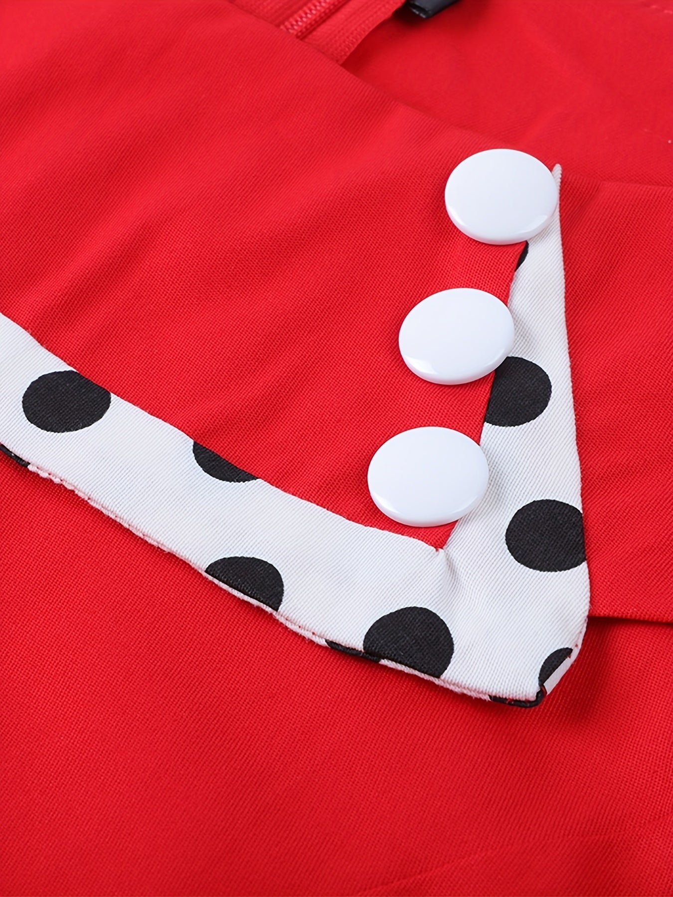 A-line Retro Dress, 3/4 Sleeve Polka Dot Casual Dress