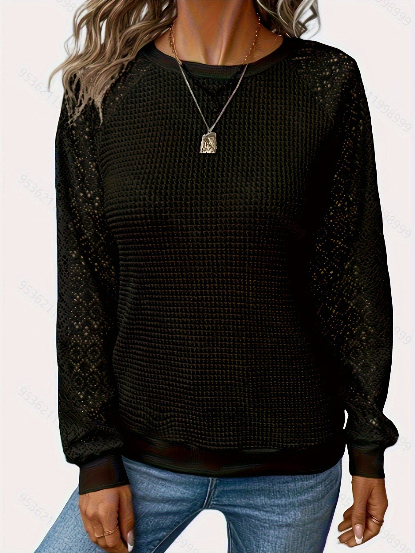 Lace Patchwork Textured Sweatshirt Casual Wear Pullover Fall Outfit