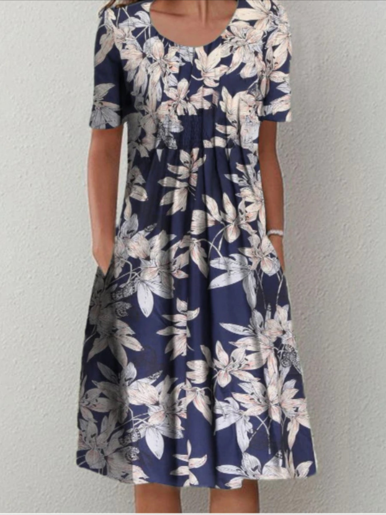 Casual Vacation Commute Floral Print Round Neck Short Sleeve Dress