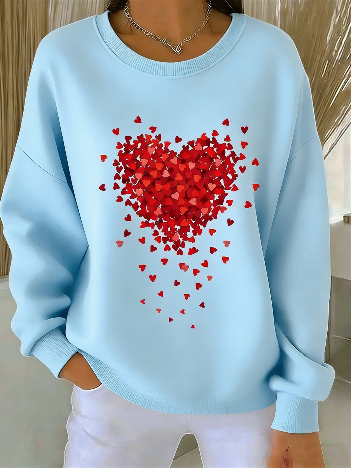 Love Casual Abstract Sweater Tee