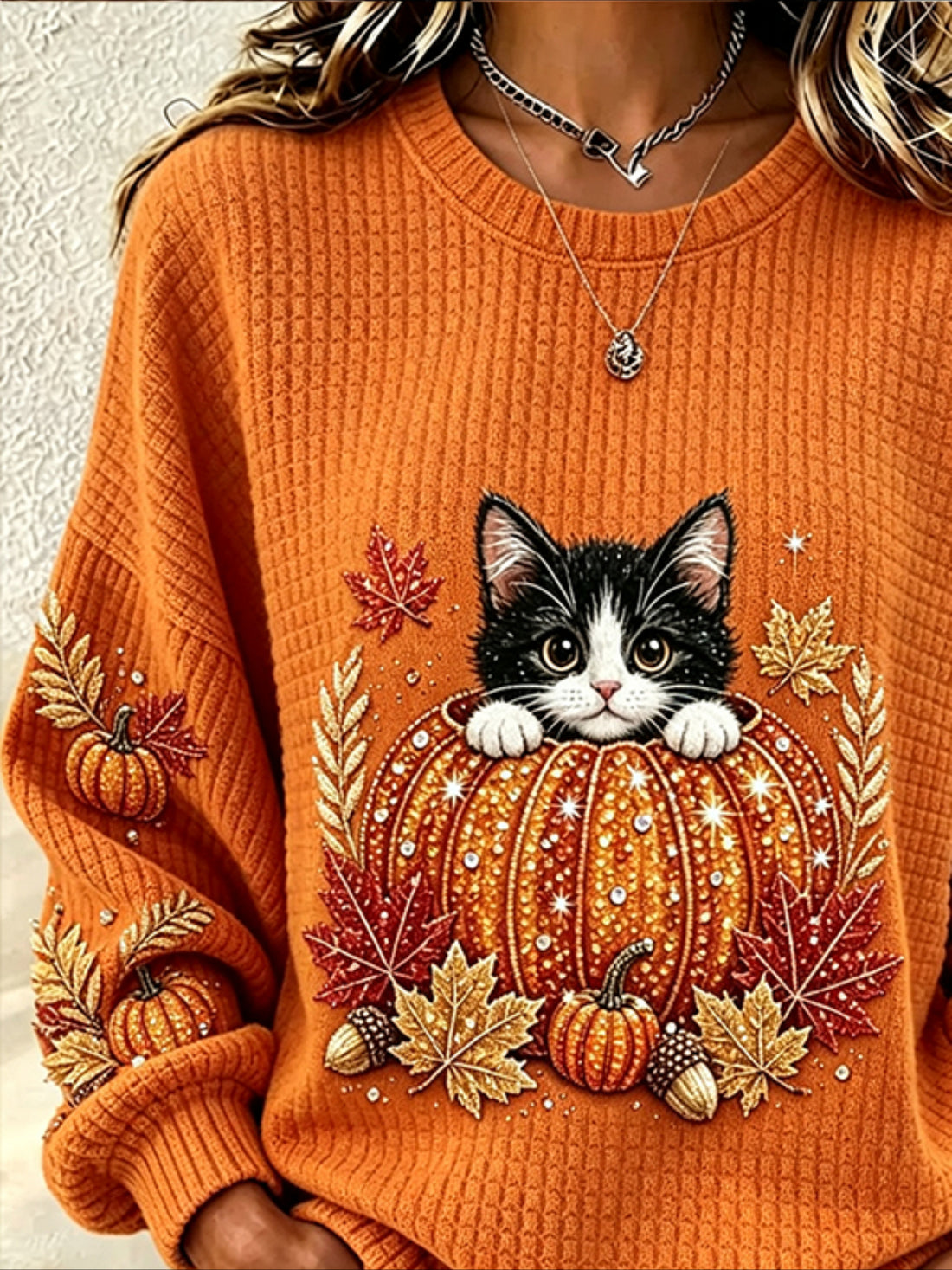 Casual Crew Neck Halloween Regular Fit Sweatshirt