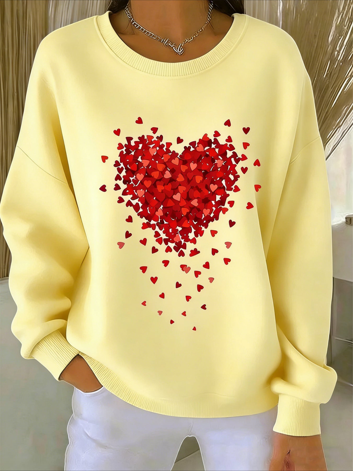 Love Casual Abstract Sweater Tee