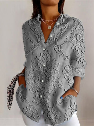 Casual Shirt Long Sleeve Floral Regular Loose Top