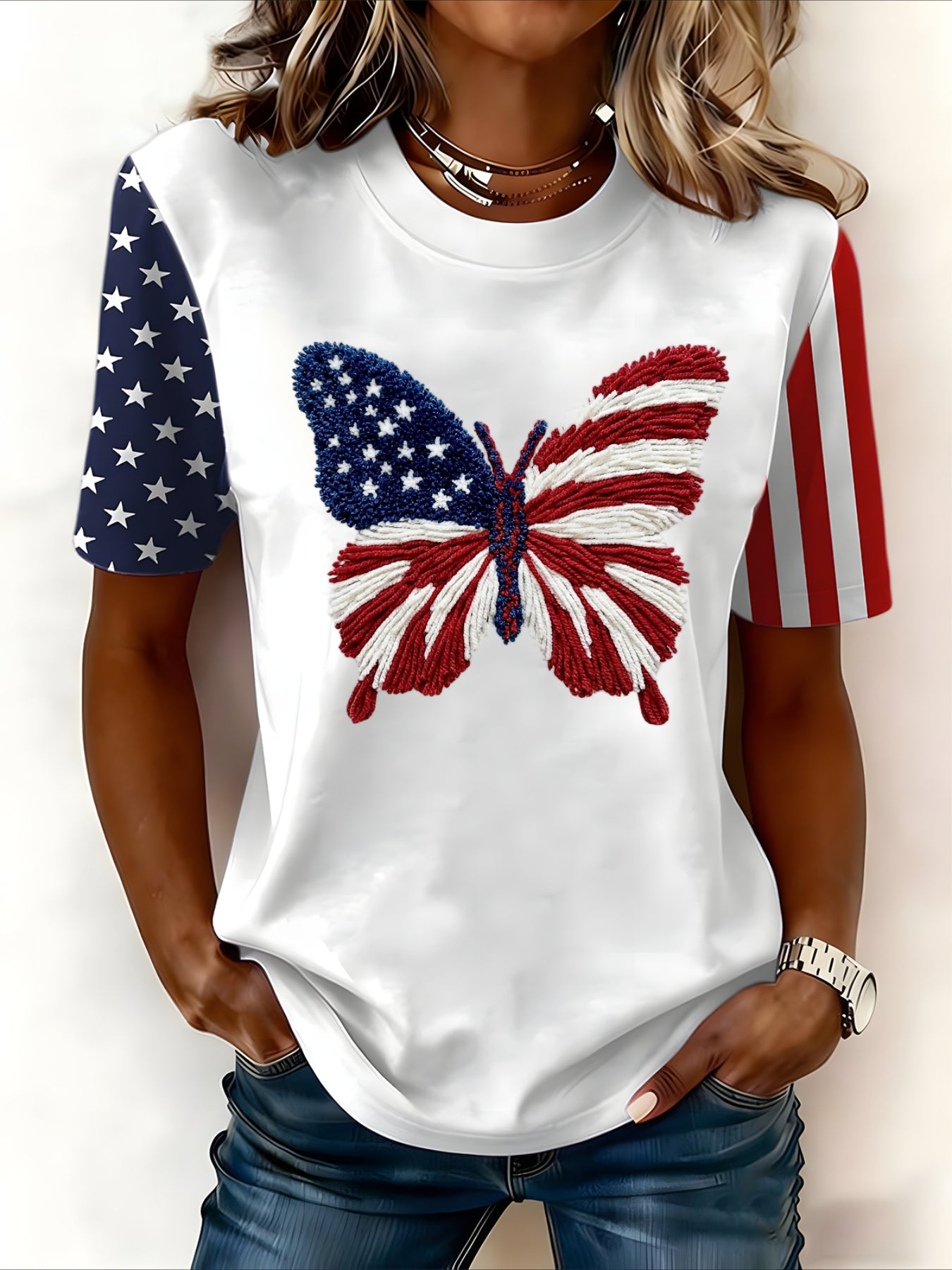 Casual Letter Pattern Crew Neck Short Sleeve T-shirt
