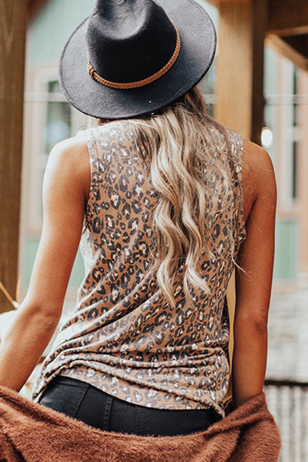 Leopard  V Neck Tank Top