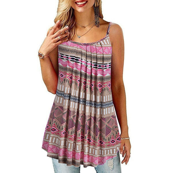 Women's Floral Print Spaghetti Tank Top - Comfortable and Stylish Sleeveless Top