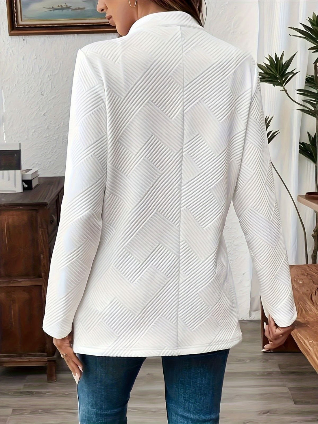 Plain Spring/Fall Casual Long Sleeve Stand Collar Mid-long Outerwear