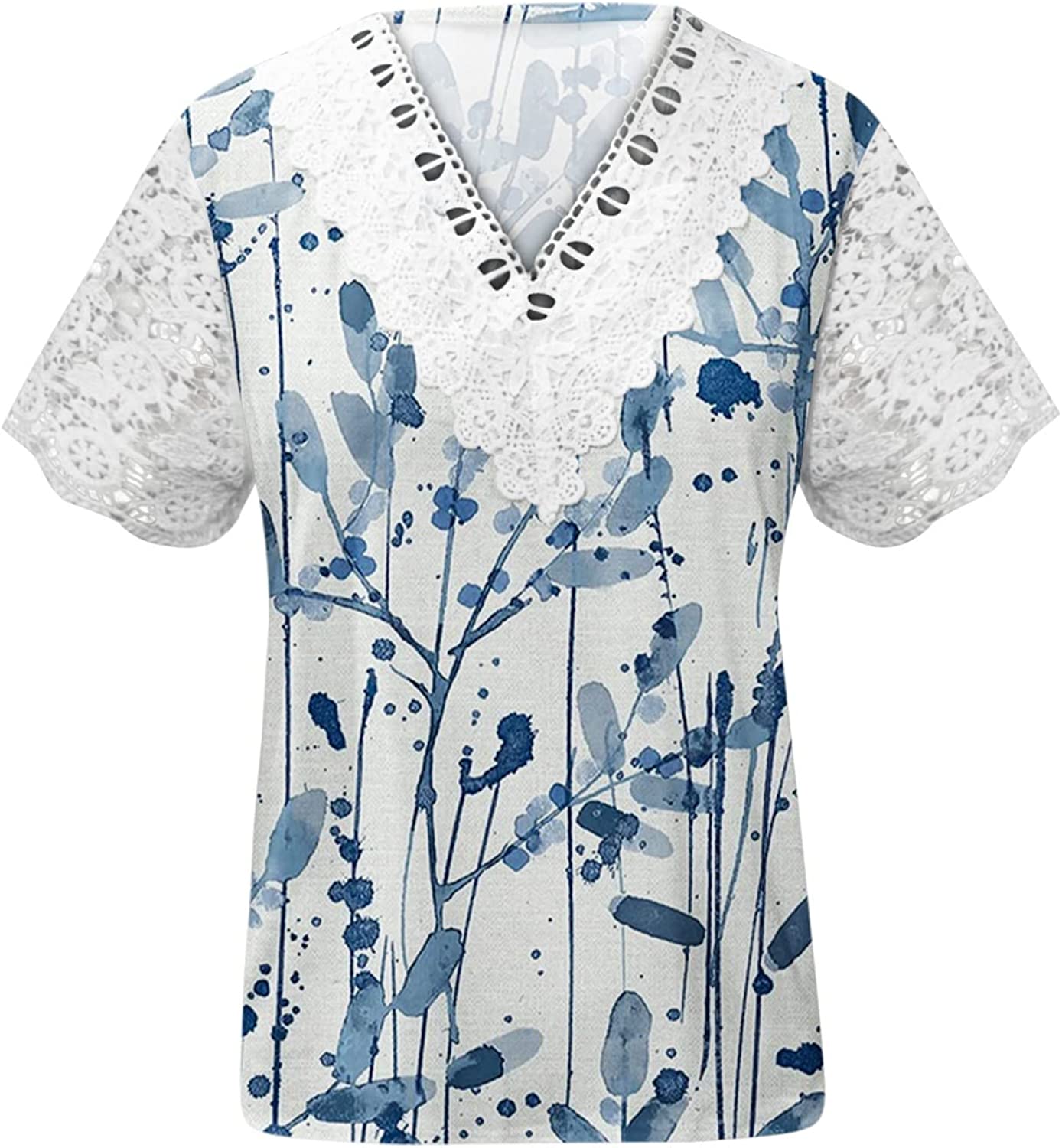 Short Sleeve Loose Flower Graphic T-Shirts