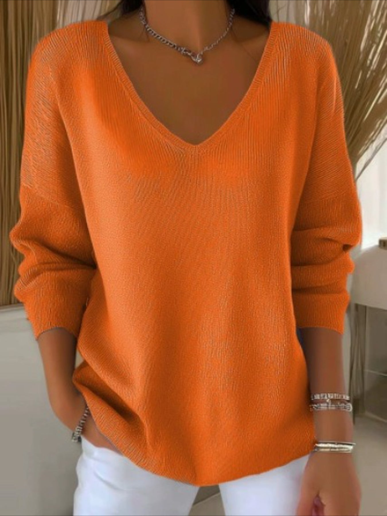 Women Floral Long Sleeve Comfy Casual Sweater Tee