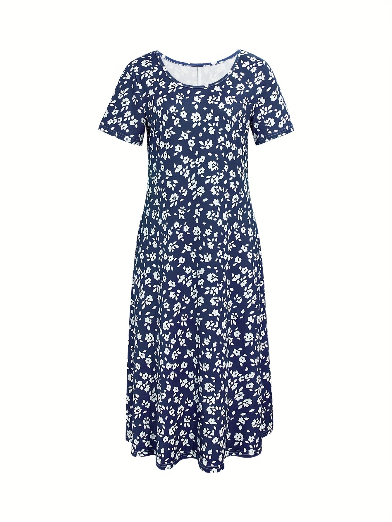 Chic Floral Print V-Neck Sleeveless Midi Dress