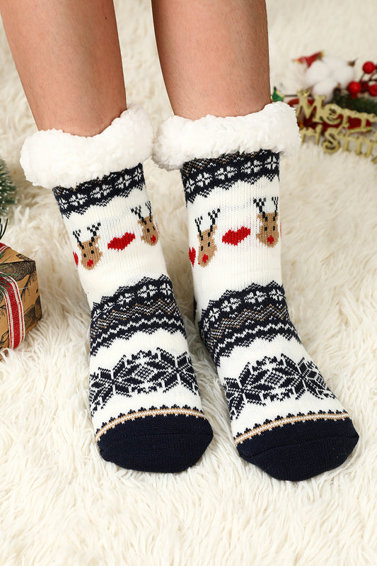 Black Christmas Flake Thermal Socks