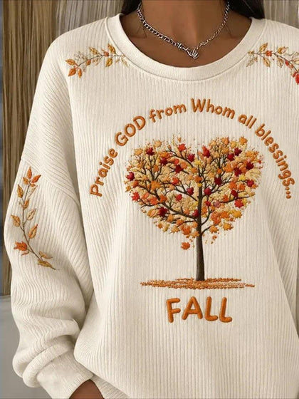 Fall Printed Crew Neck Long Sleeve Sweater Hoodie