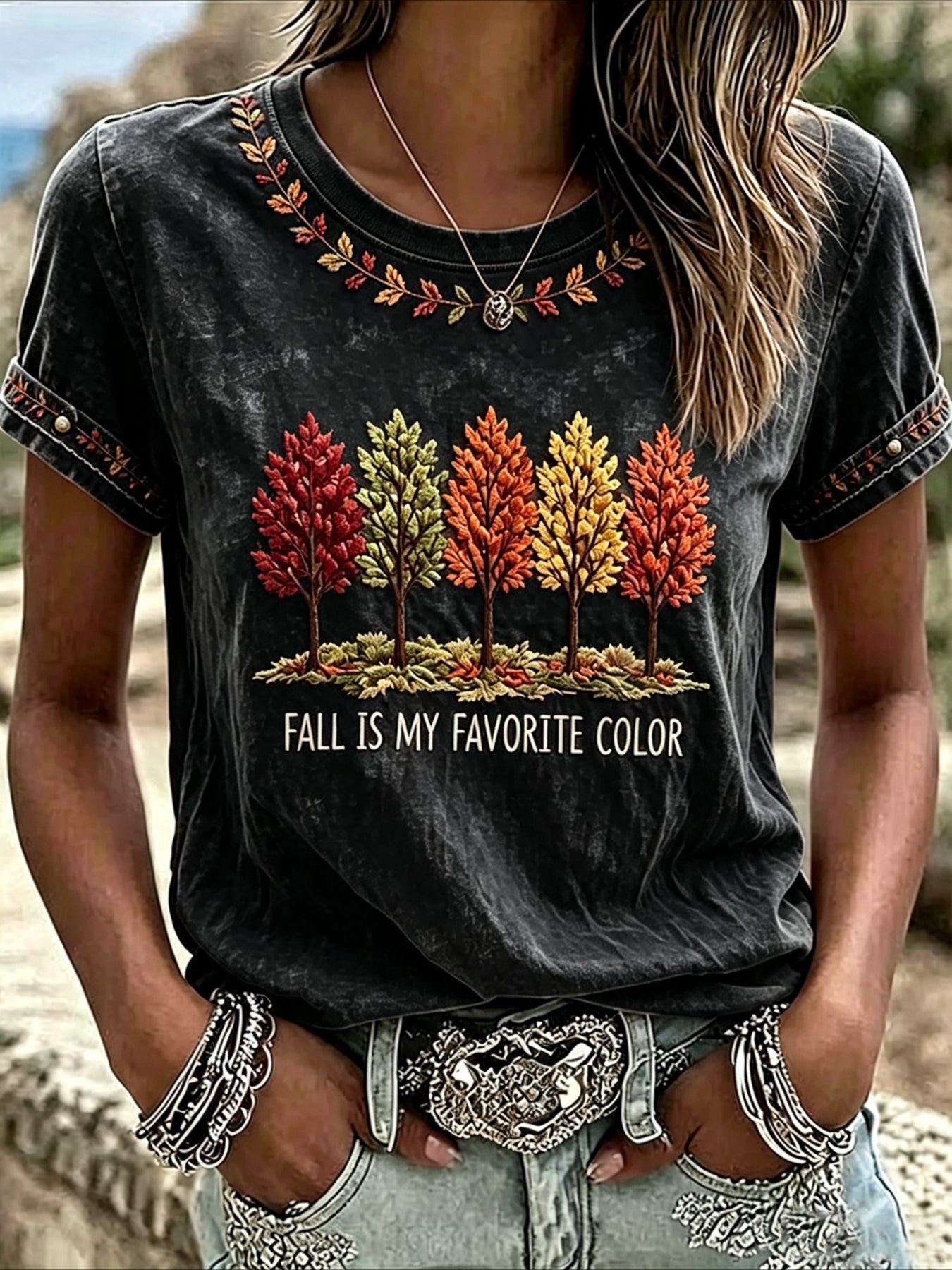 Floral Print Short Sleeve Crew Neck Top