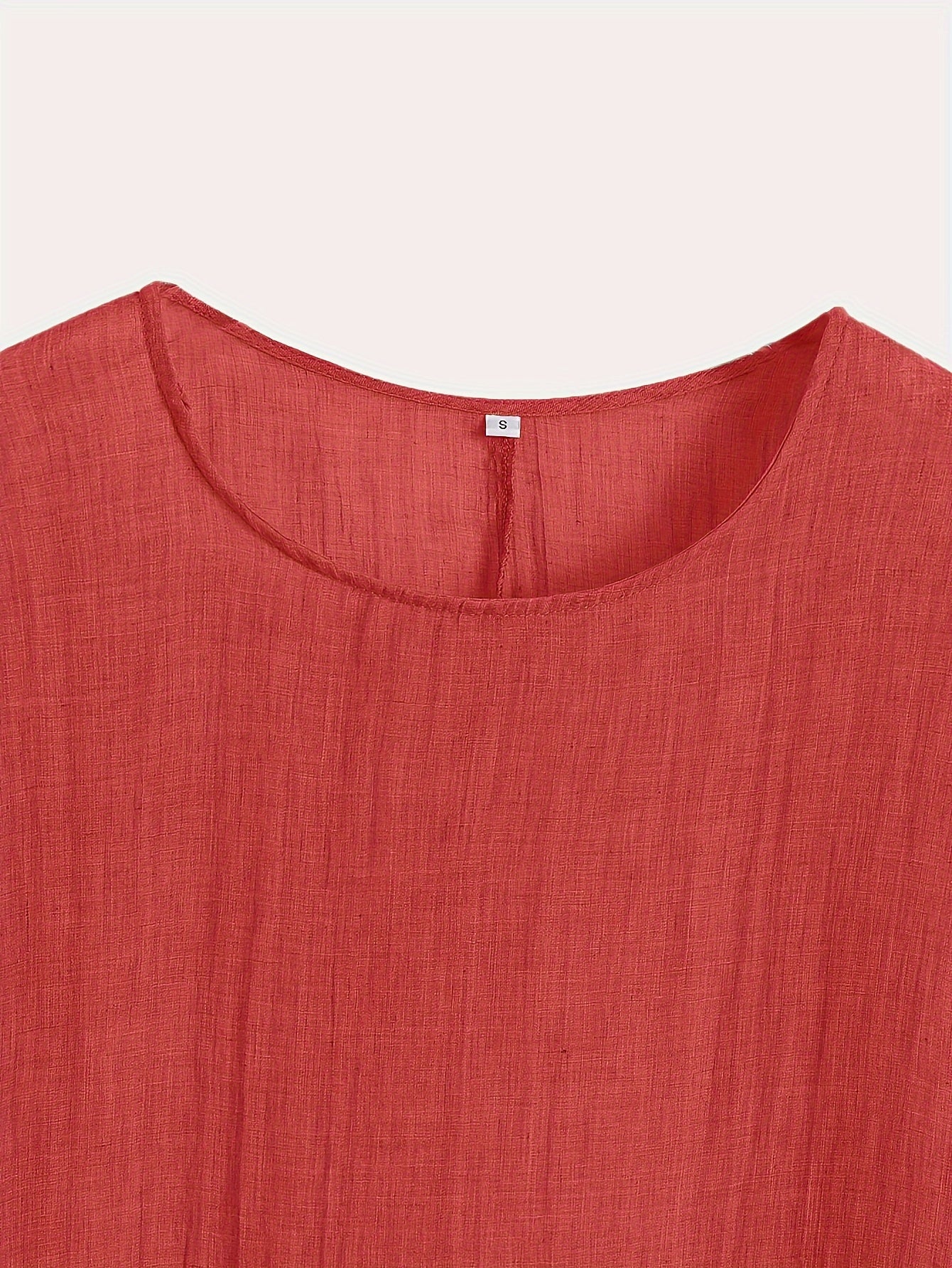 Solid Crew Neck T-Shirt, Casual Short Sleeve Loose Comfy Top