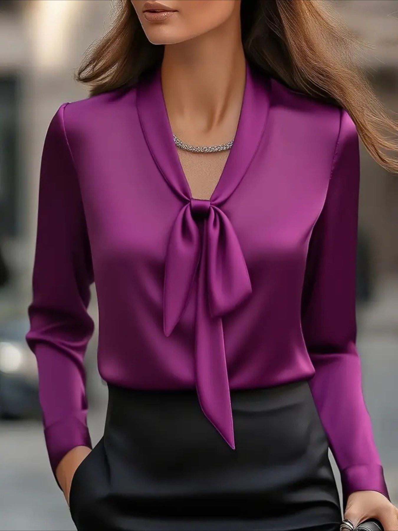 Long Sleeve Plain Regular Loose Shirt