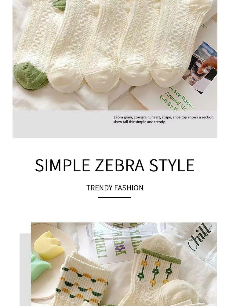 Free Gift Retro Floral Socks , Texture Solid Socks