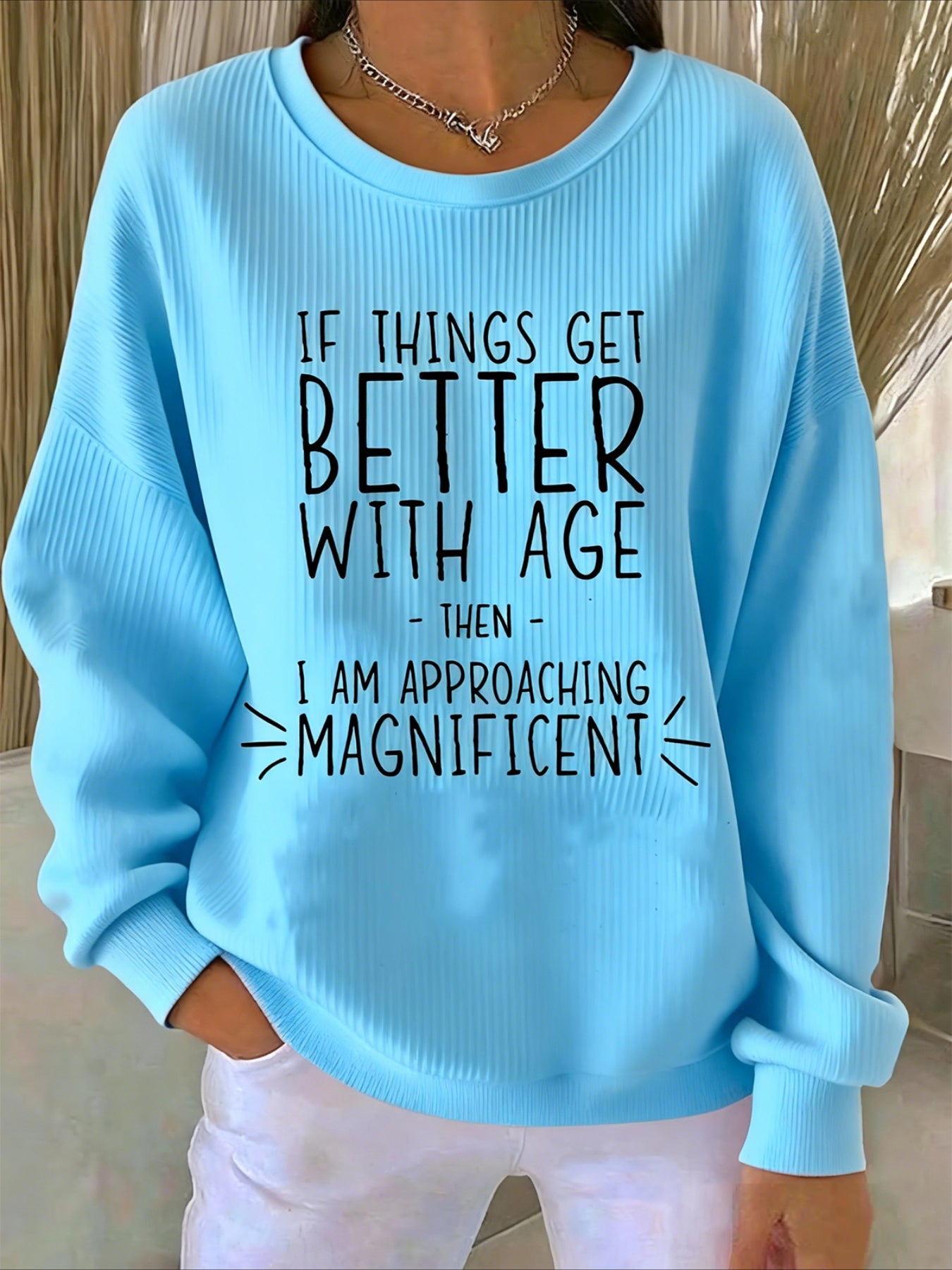 Printing Crew Neck Floral Long Sleeve Sweater Hoodie