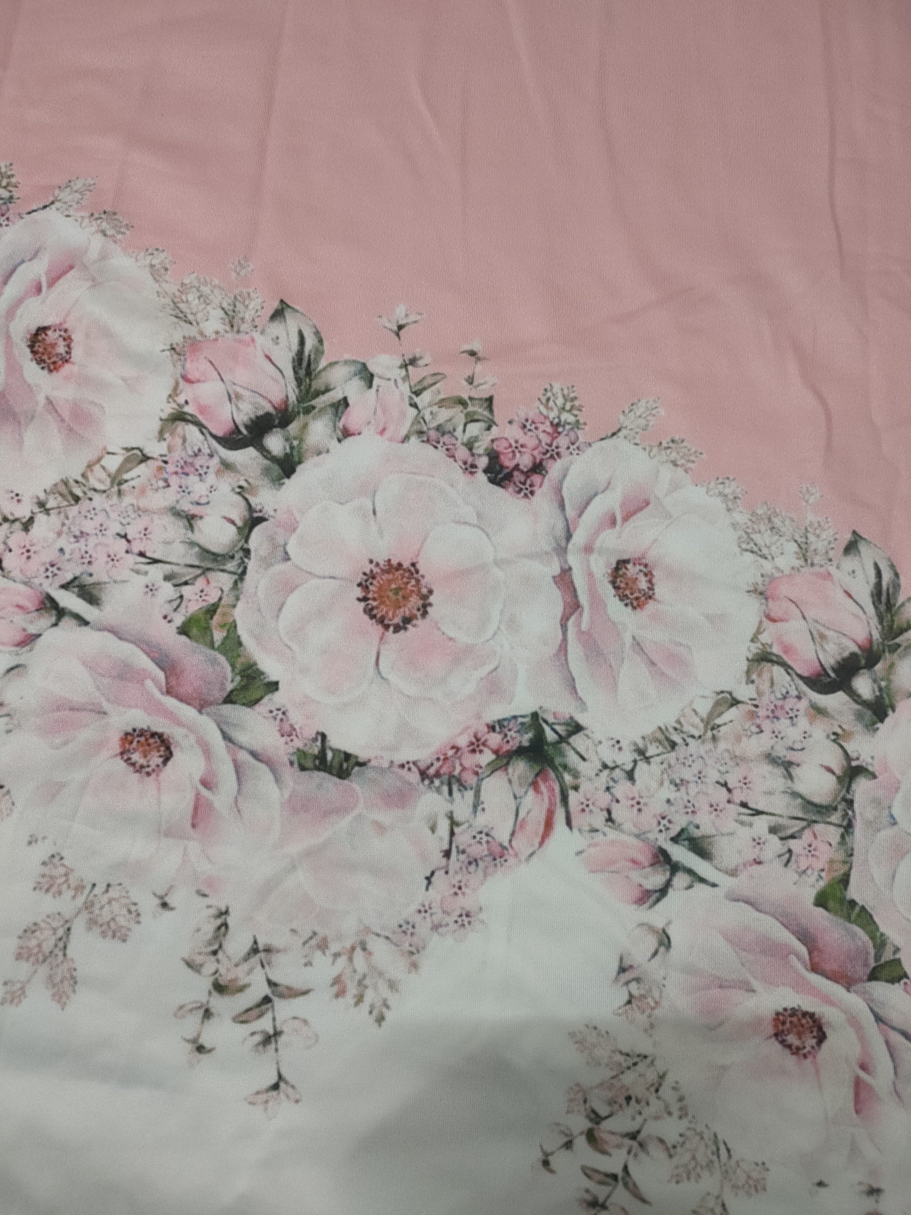 Floral Print Cross Front V Neck T-Shirt, Casual Long Sleeve Top
