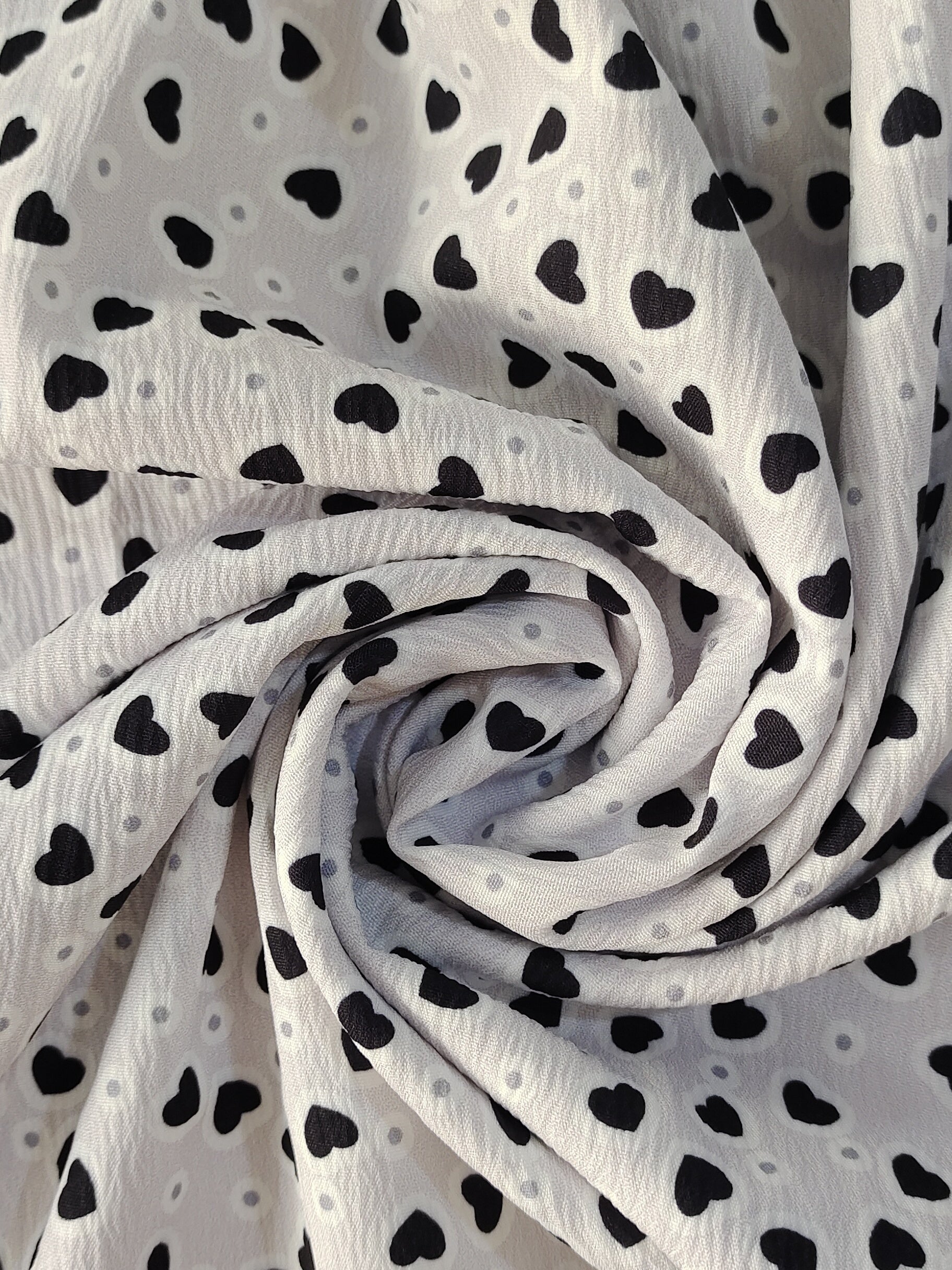 Polka Dot & Heart Print Dress, Casual V Neck Short Sleeve Dress
