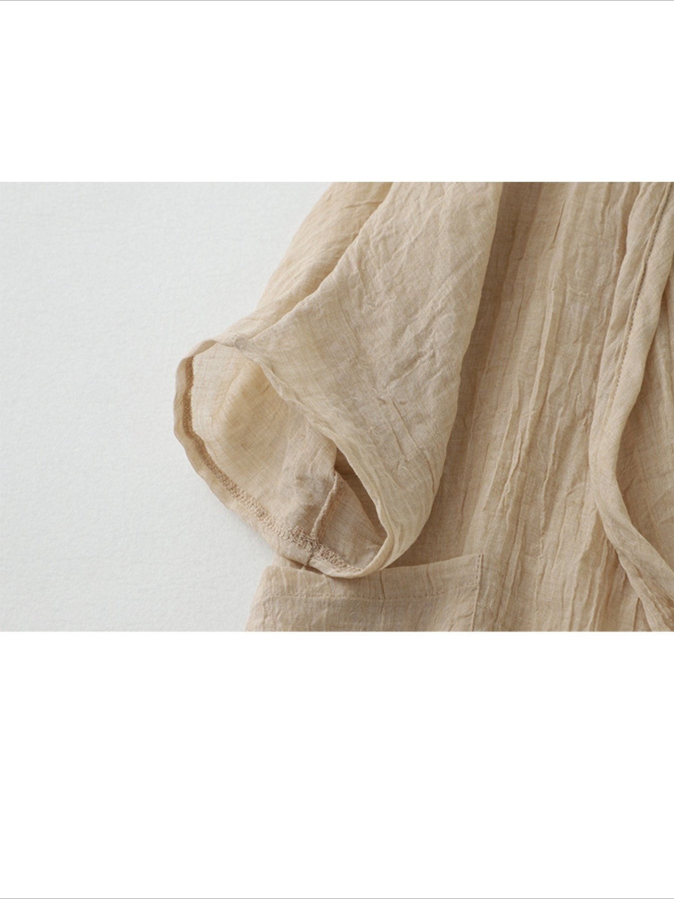 Long Loose Fit Casual Front Opening Short Sleeved and Linen Cover Lightweight and Linen Cardigan