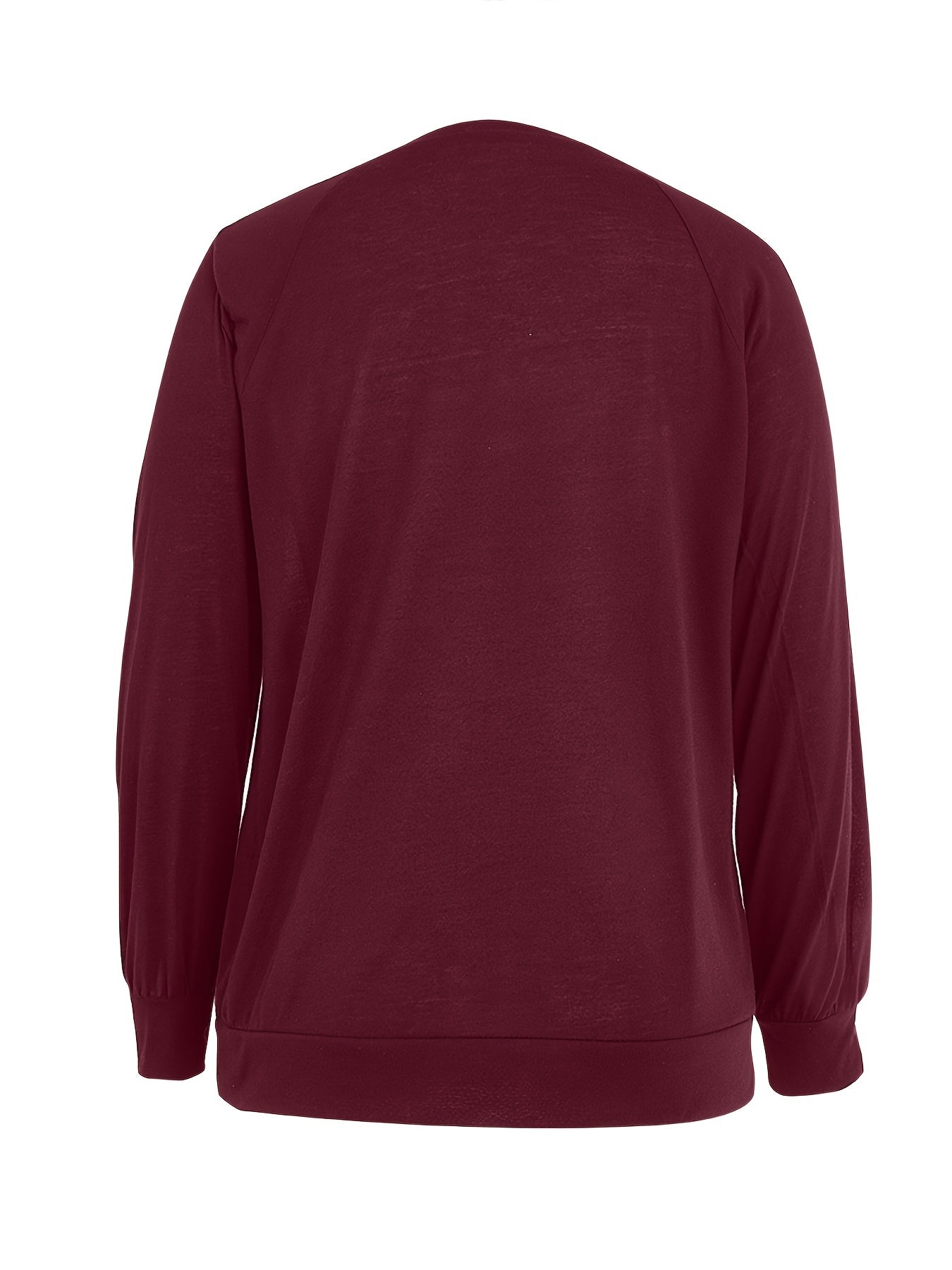 Dandelion Print Crew Neck T-shirt, Casual Loose Long Sleeve T-Shirts Tops