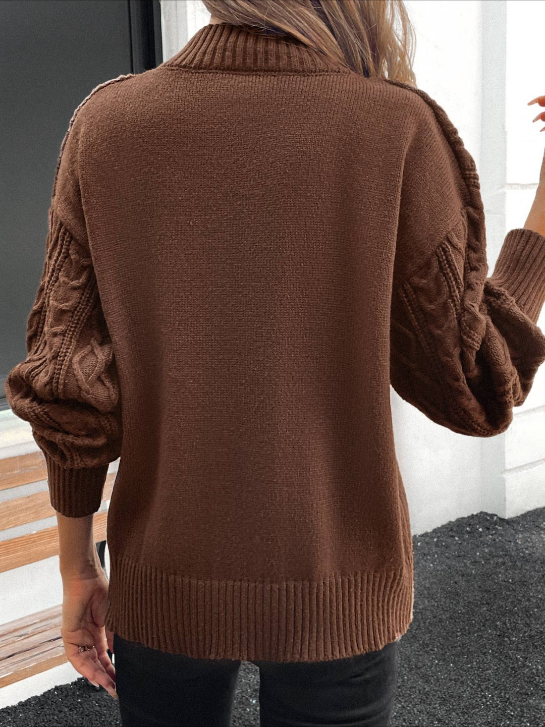 Solid Color Pull On Long Sleeve Sweater