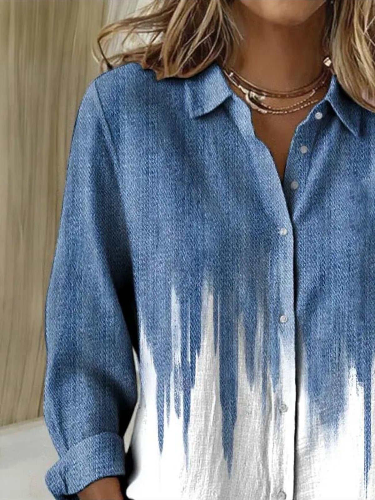 Abstract Shirt Collar Long Sleeve Plain Regular Micro-Elasticity Regular Fit Shirt