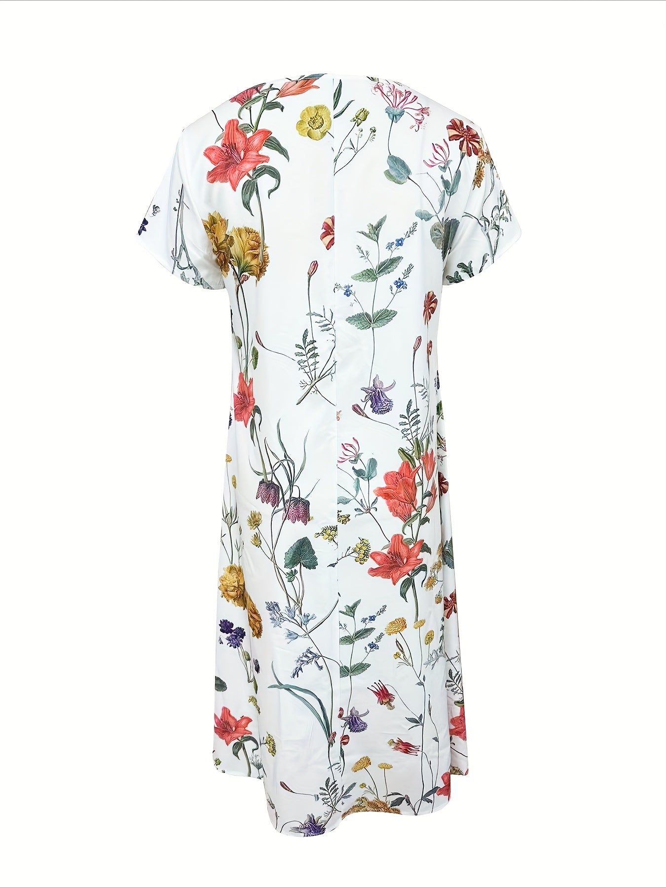 Casual Vacation Commute Floral Print Round Neck Short Sleeve Dress