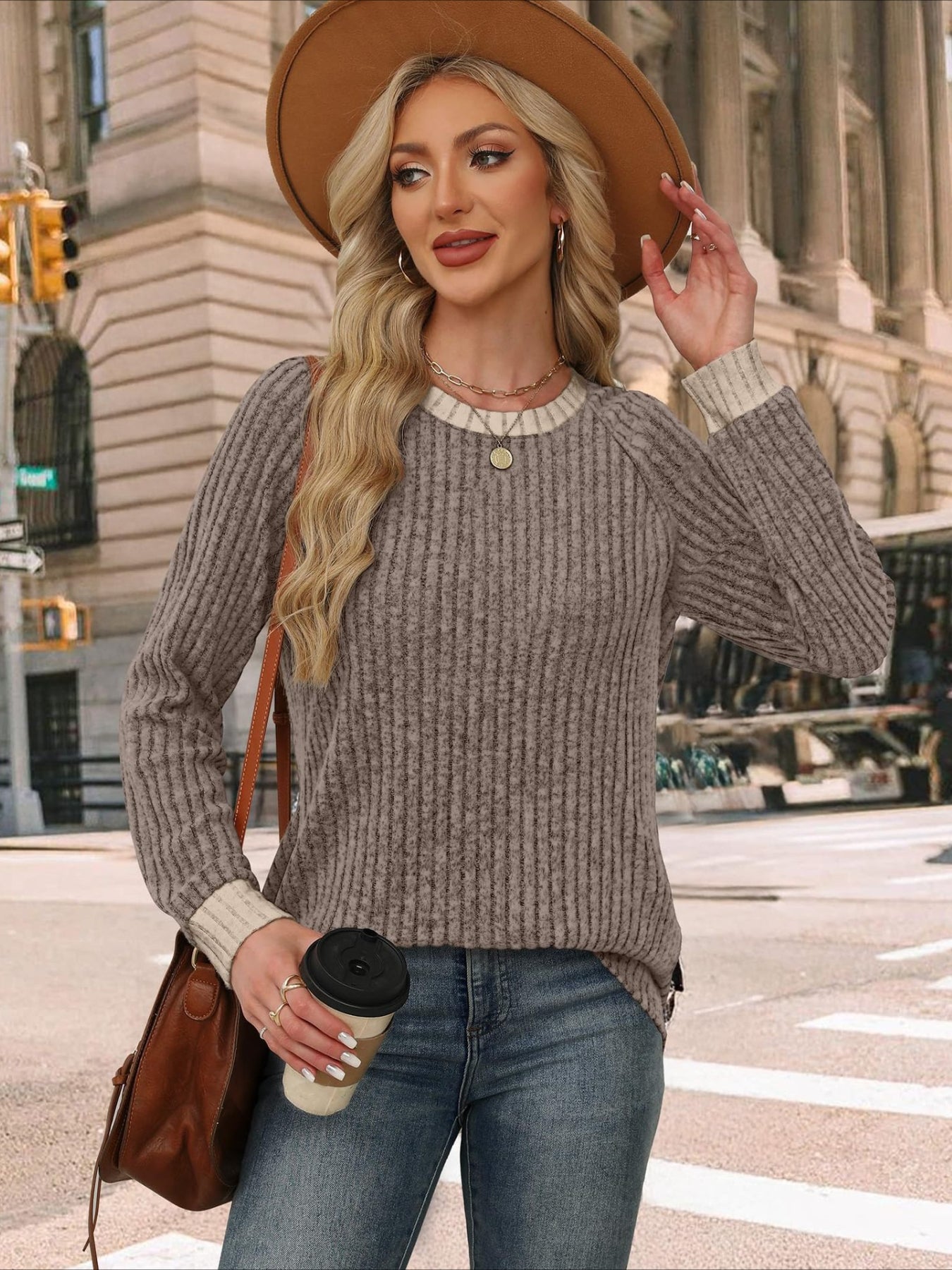 Loose Casual Fluff/Granular Fleece Fabric T-Shirt