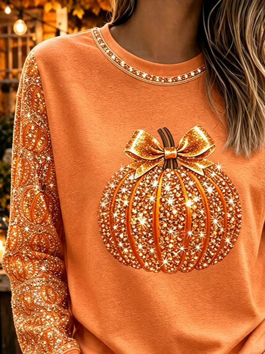 Printing Crew Neck Halloween Casual Sweatshirt