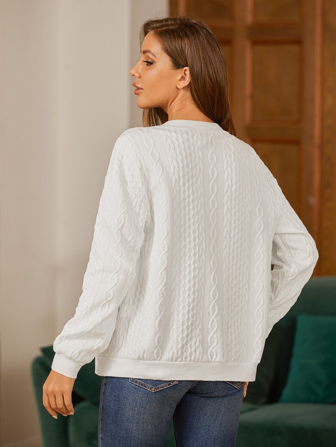 Casual Zipper Plain Loose Bomber Jacket