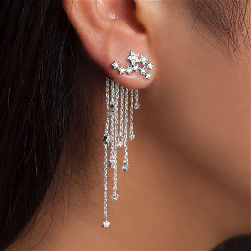 Sparkling Star Fringed Earrings