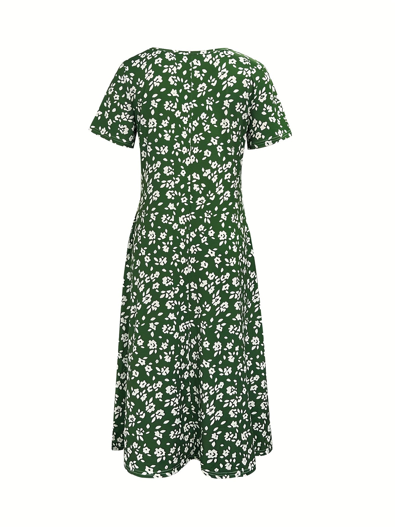 Chic Floral Print V-Neck Sleeveless Midi Dress