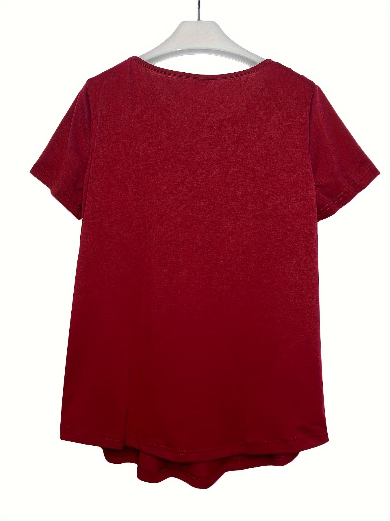 Women's Contrast Lace Ruched T-Shirt - Casual Short Sleeve Top