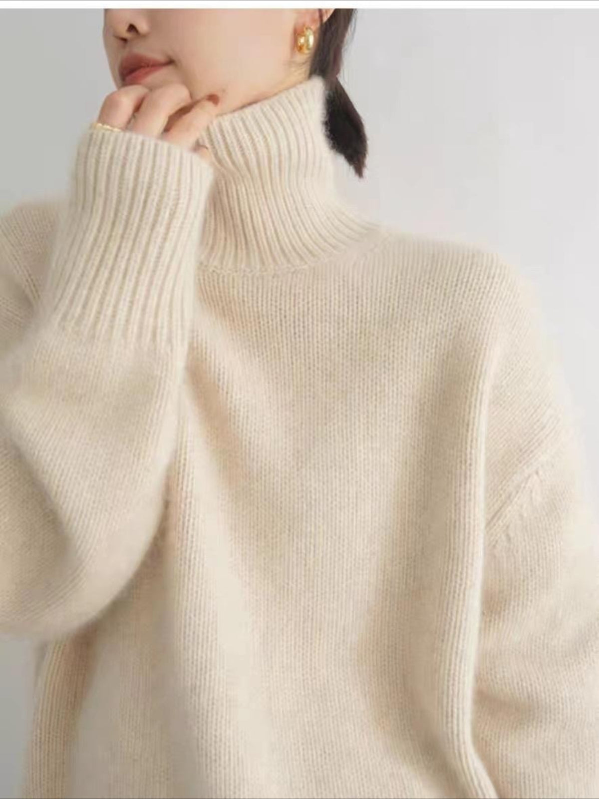 Lazy Style Loose and Versatile Knitted Pullover Sweater