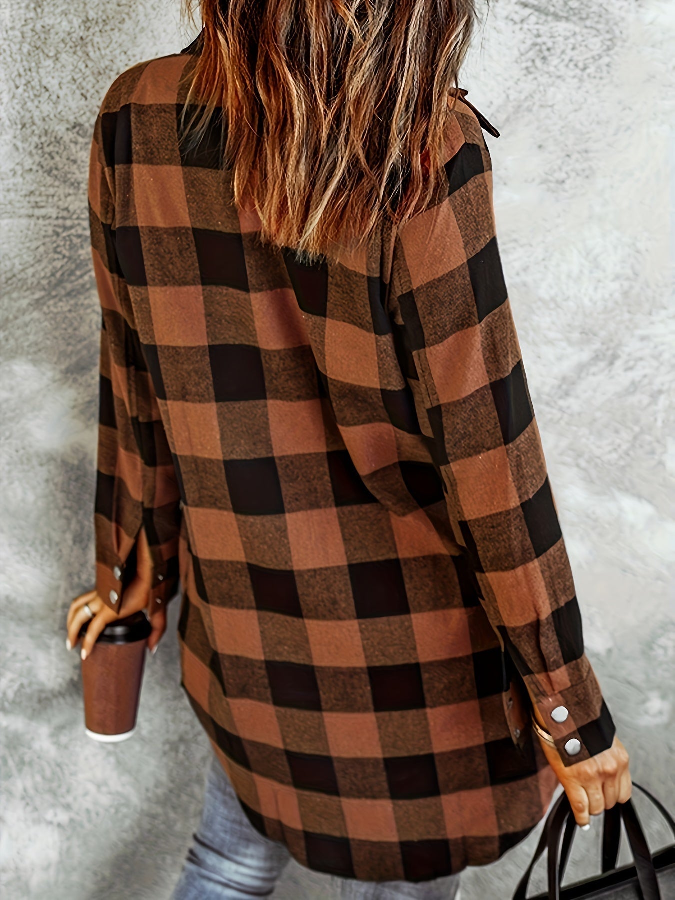 Stylish Plaid Long Sleeve Button Front Blouse - Women's Casual Shirt - Soft, Breathable, Relaxed Fit