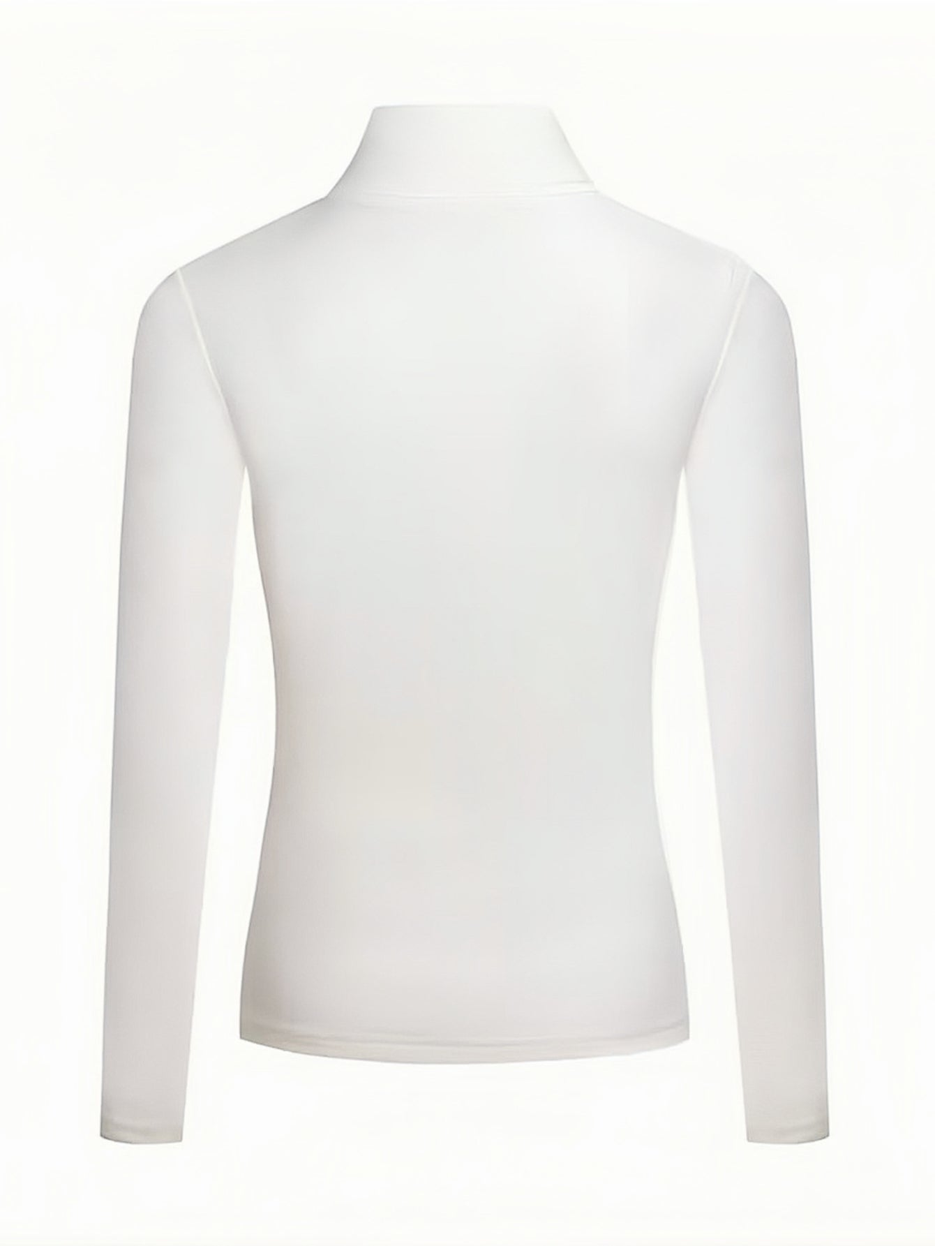 Solid Mock Neck T-Shirt, Casual Long Sleeve Top