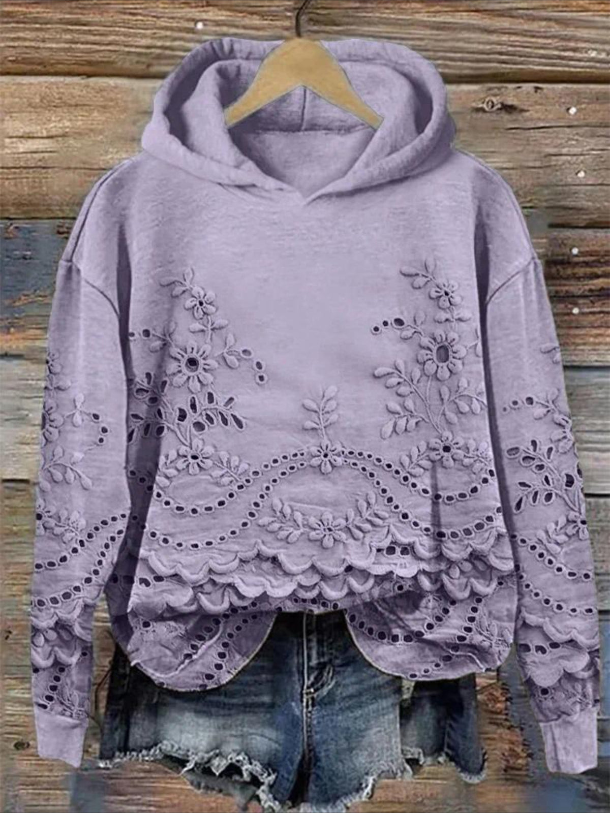 Fleece lining Long Sleeve Vintage Spring/Fall Hoodie