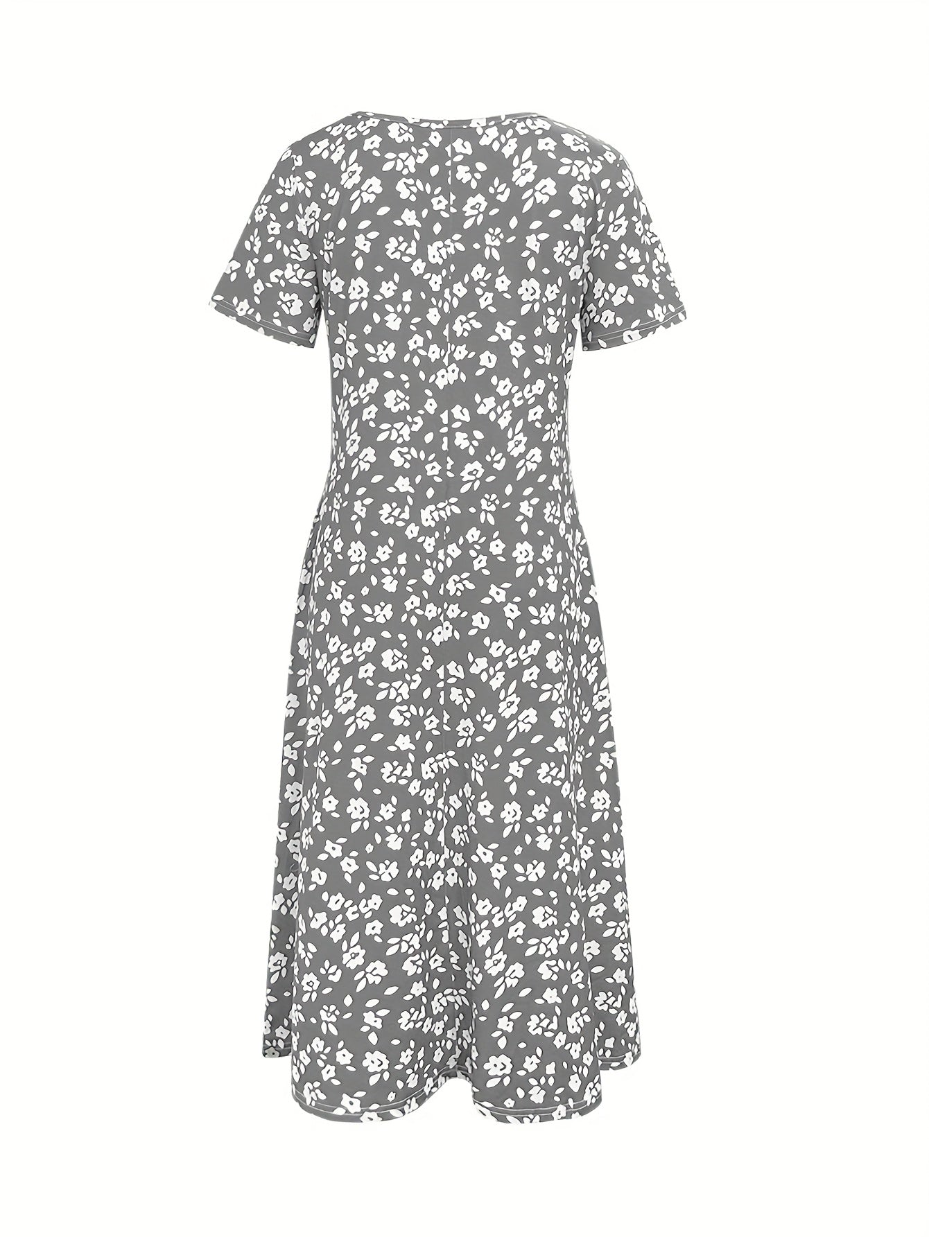 Chic Floral Print V-Neck Sleeveless Midi Dress