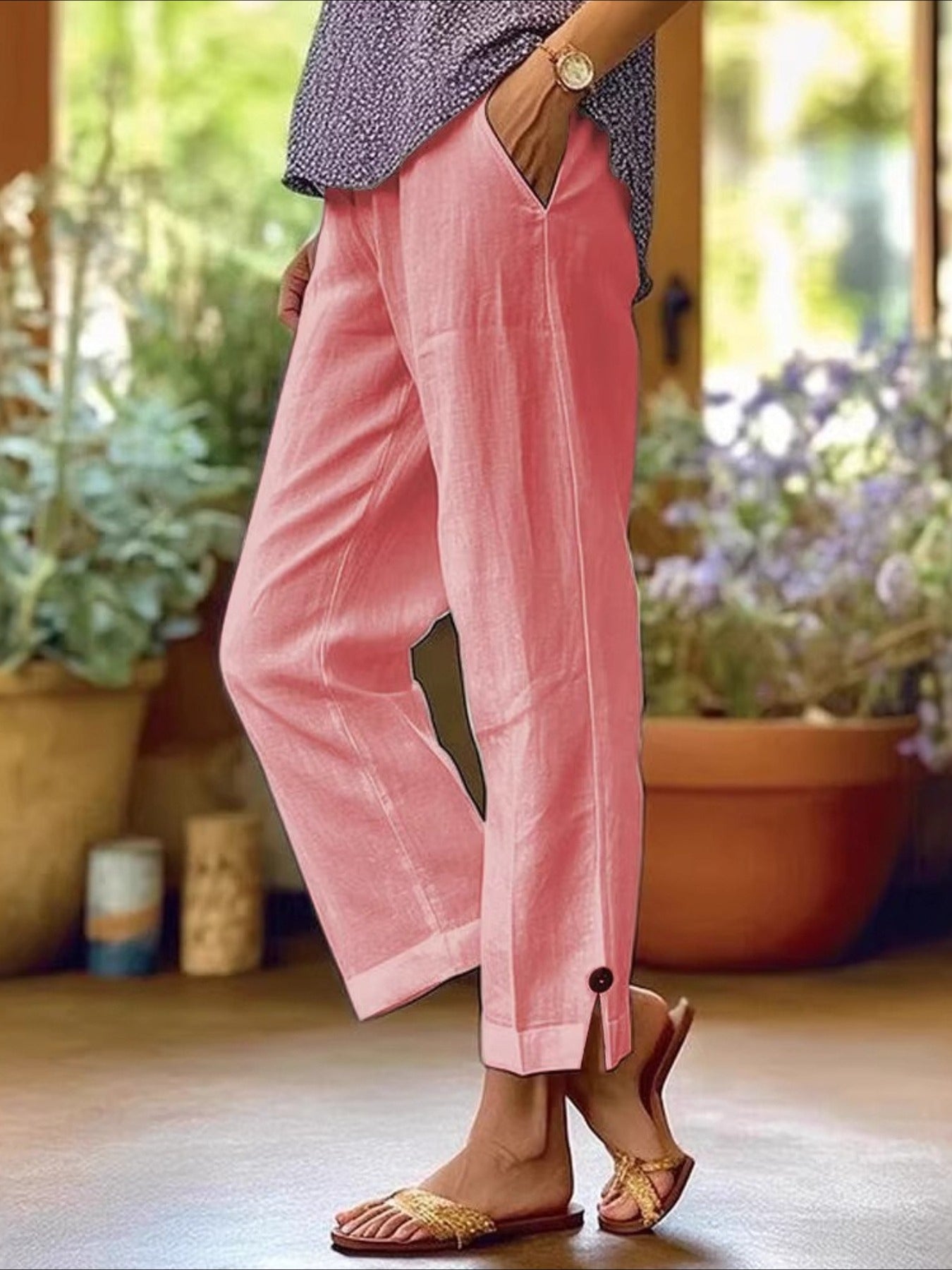 Elastic Waist H-Line Harem Pants Daily Going Out Pants