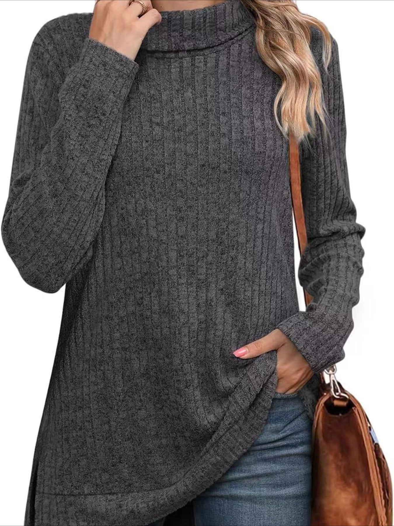 Pullover Turtle Neck Long Sleeve Sweater
