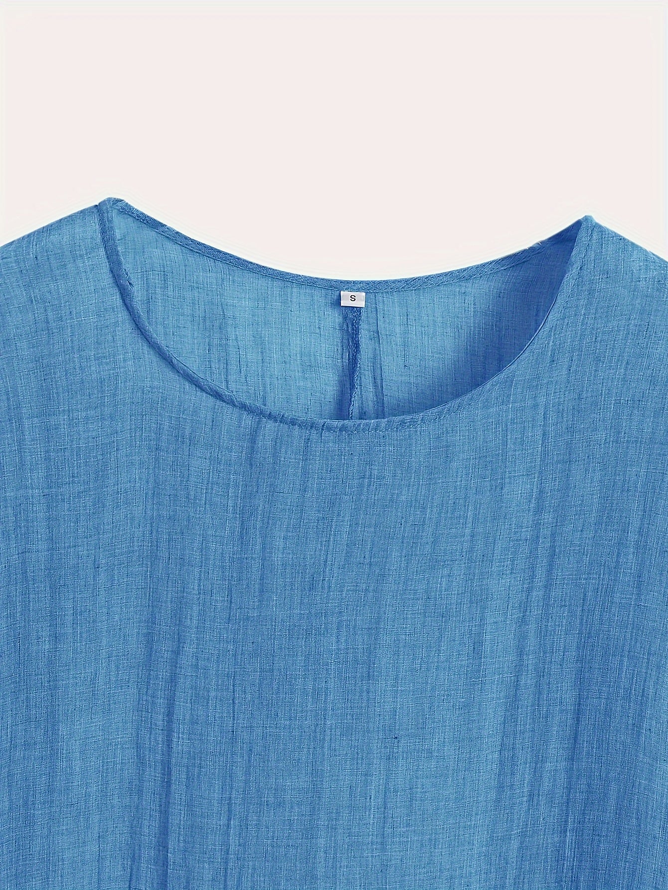 Solid Crew Neck T-Shirt, Casual Short Sleeve Loose Comfy Top