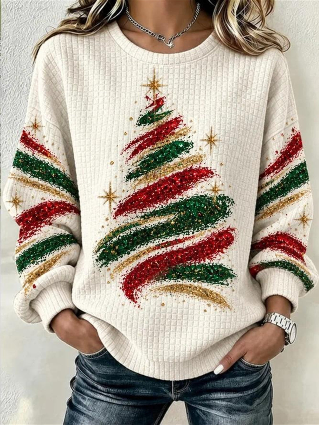 Christmas Snowman Casual Crew Neck Regular Fit Sweatshirt