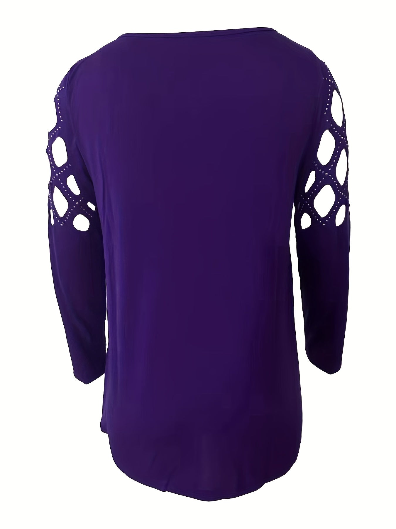 Cutout Zipper Front T-Shirt, Casual V Neck Long Sleeve T-Shirt