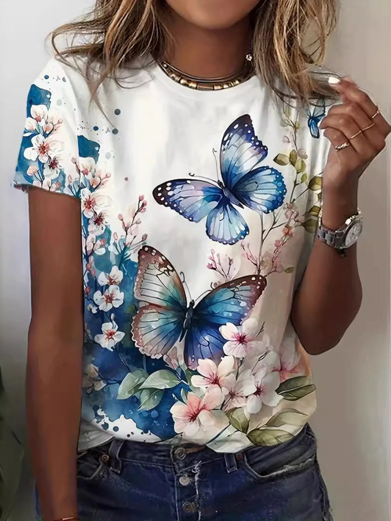 Women's Sweetheart 3D Print Fashion Tee - Soft Polyester & Spandex Blend