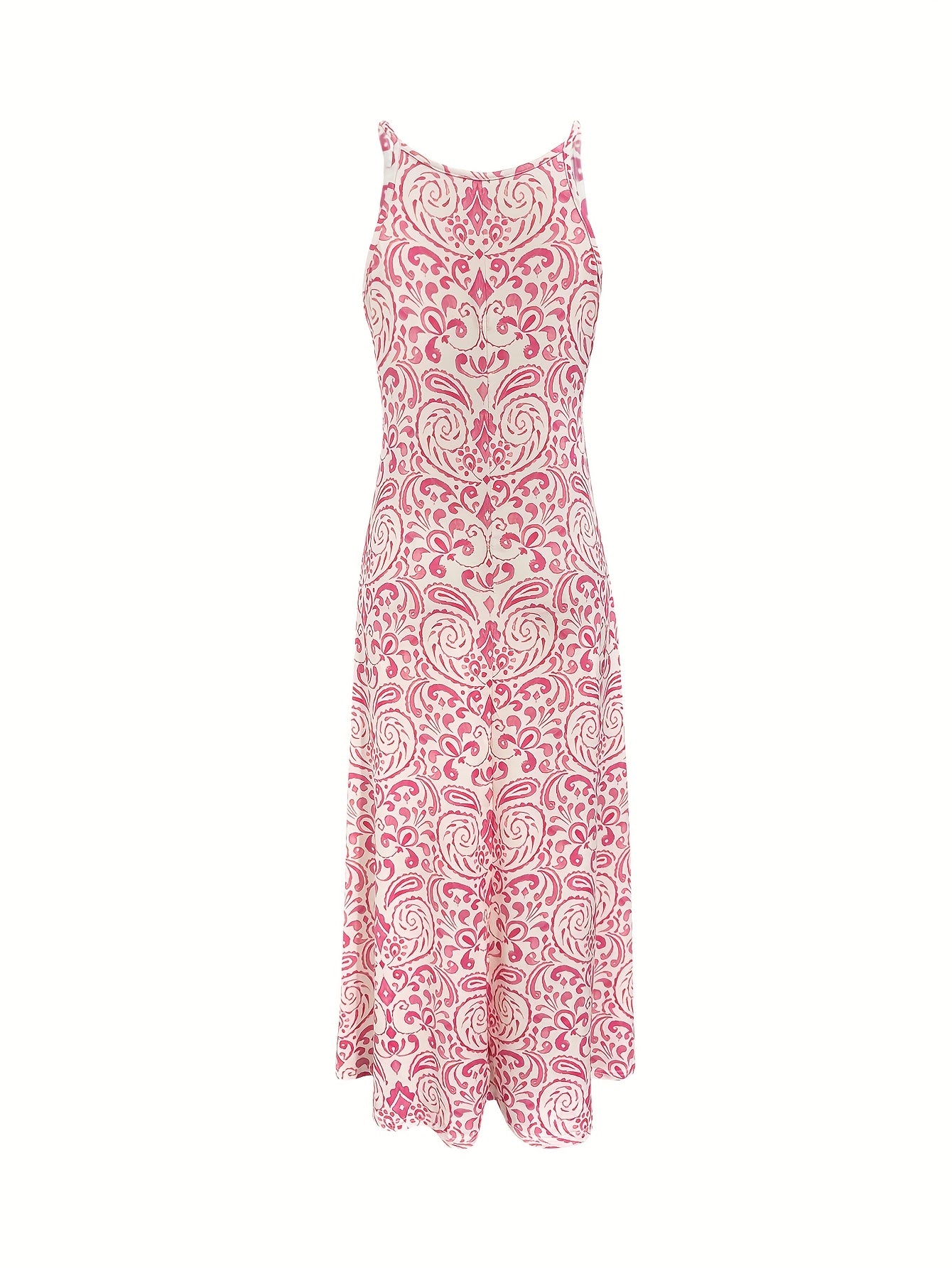 Spaghetti Strap Knee Floral Print Camisole Dress
