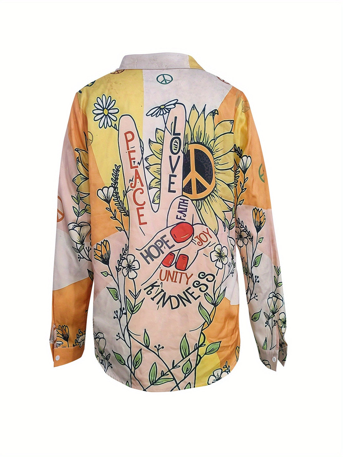 Vintage Long Sleeves Casual Lapel Collar Floral Print Button-Up Shirt