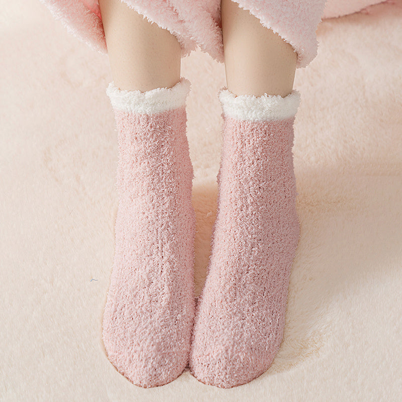 Free Gift Thickened Fuzzy Socks, Comfy & Warm Mid Tube Socks, Women's Stockings & Hosiery
