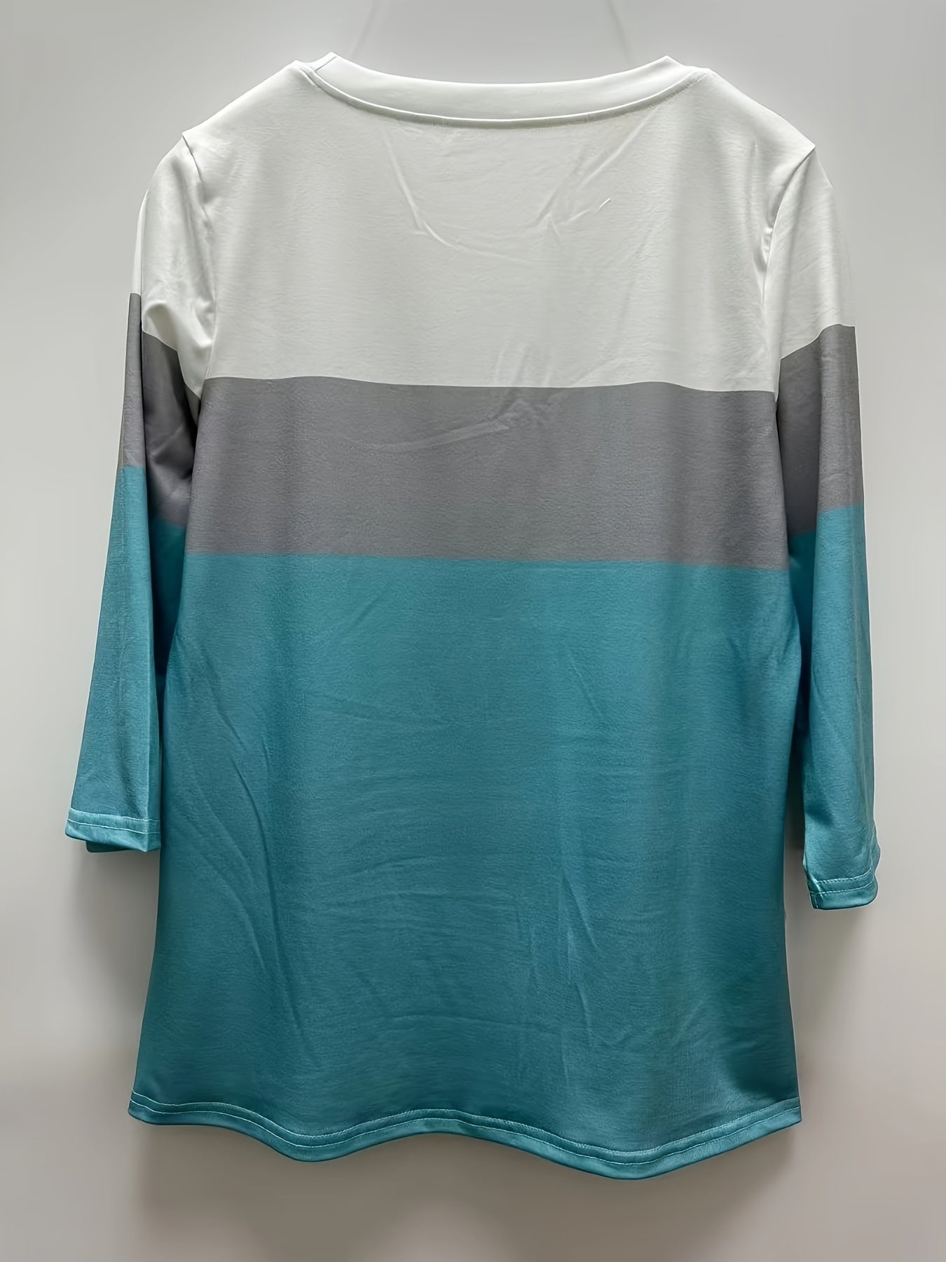 Regular Fit Printed Three-Quarter Sleeve Round Neck T-Shirt